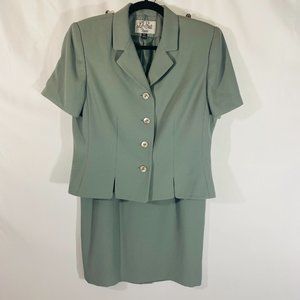 Le Suit Petites Two Piece Sage Green Suit